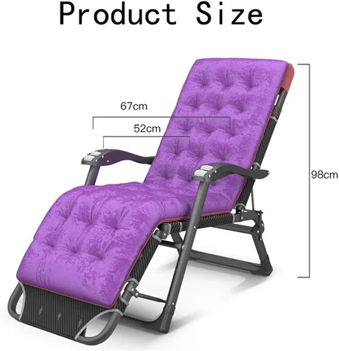 Vista 3 de Purple Garden Loungers and Recliners Folding Sunbed,Static Load, Rust-Resistant, with Breathable Synthetic Fabric, Footrest 3 Position Adjustment
