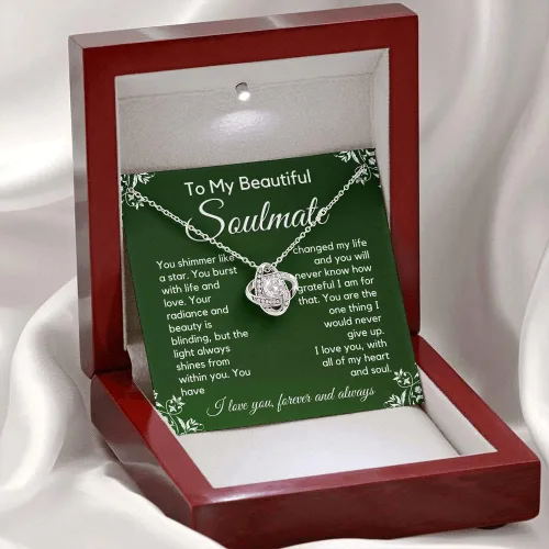 Vista 5 de to My Soulmate Love Knot Necklace - Necklaces for Women, My Lovely Wife, Gifts for Girlfriend, Romantic Gifts for Her from Husband to Wife