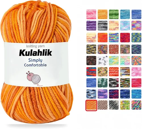 Vista 81 de Hilo acrílico de 8.82 oz (5 x 1.76 oz) para tejer, hilo de hilo degradado colorido, 5 rollos de madejas, perfecto para cualquier proyecto de 06