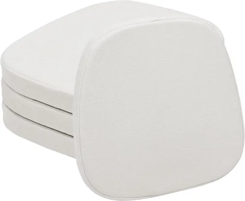 Vista 23 de baibu Juego de 2 cojines metálicos de espuma viscoelástica de 14 x 14 pulgadas, diseño de doble capa, antideslizantes, para sillas de comedor, cojín