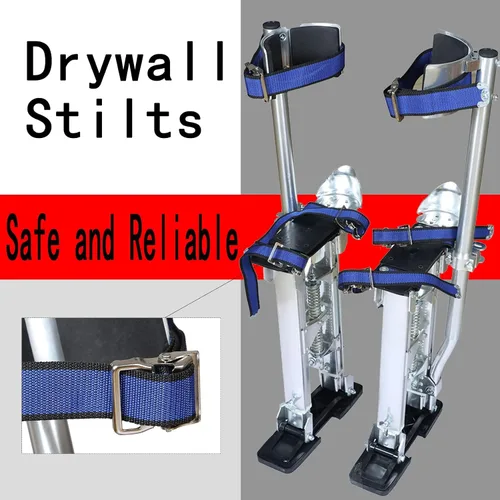 Vista 5 de findmall 24-40 Pulgadas De Drywall Stilts Grade Ajustable Auminum Tool Stilt Para Pintura o Limpieza - Plata