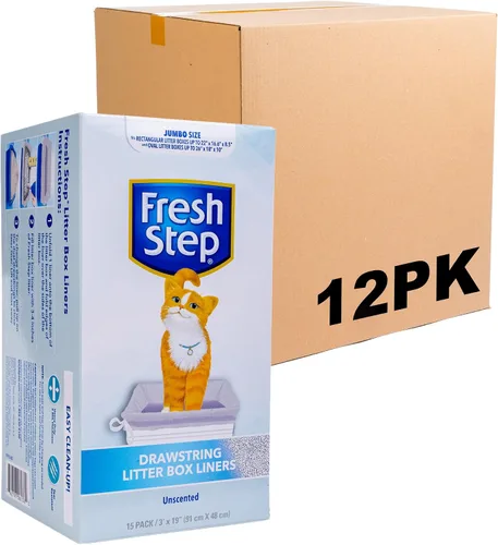 Vista 14 de Fresh Step Bolsas de arena para gatos con cordón, bolsas de arena perfumadas resistentes para sartenes ovaladas y rectangulares grandes, control