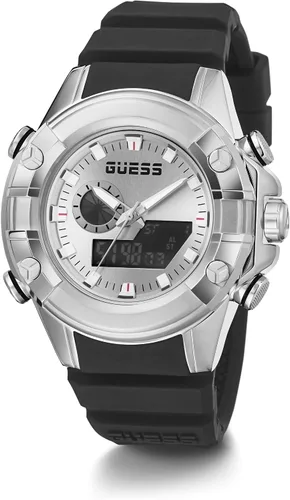 Vista 4 de GUESS Men Polycarbonate Quartz Watch with Silicone Strap