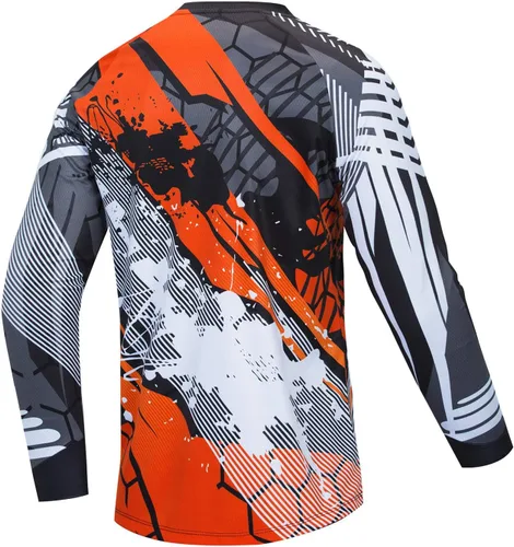 Vista 2 de Weimostar Camisetas de ciclismo para hombre, ropa de motocross de montaña de manga larga