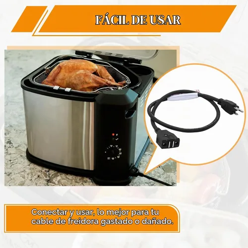 Vista 6 de Cable de alimentación magnético de repuesto para freidora eléctrica Masterbuilt XL de 10 litros, piezas y accesorios para freidoras de pavo