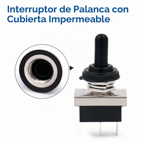 Vista 4 de Baomain, interruptor de conmutación SPST con apagado-encendido, 2 clavijas, 12 V 25 A con cubierta impermeable para auto