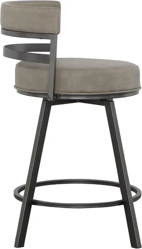 Vista 5 de Steve Silver Furniture Gene Taburete giratorio de 24 pulgadas de altura del asiento, giratorio de 60 grados, diseño moderno/de mediados de siglo
