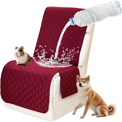 Vista 35 de Fundas impermeables para sofá reclinable seccional en forma de L, 7 piezas, antideslizantes, lavables, juego de fundas reclinables para mascotas