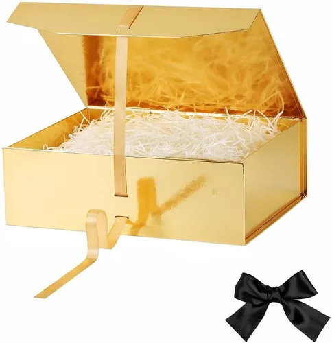 Vista 25 de GoooodGift Caja de regalo grande azul, 1 paquete de 13.5 x 11 x 5.3 pulgadas, caja de regalo de lujo para regalos con tapa de cierre magnético
