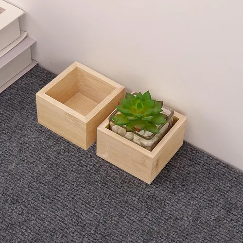 Vista 4 de Paquete de 12 cajas pequeñas de madera sin terminar cajas