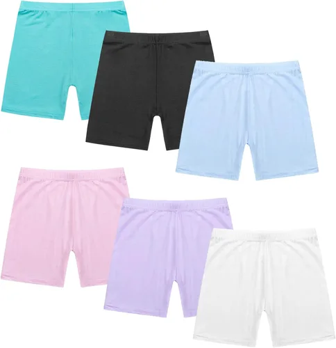 Vista 2 de Jhaoyu Pantalones cortos deportivos para niñas, paquete de 63 unidades, pantalones cortos de ciclismo, transpirables, gimnasia, yoga, seguridad