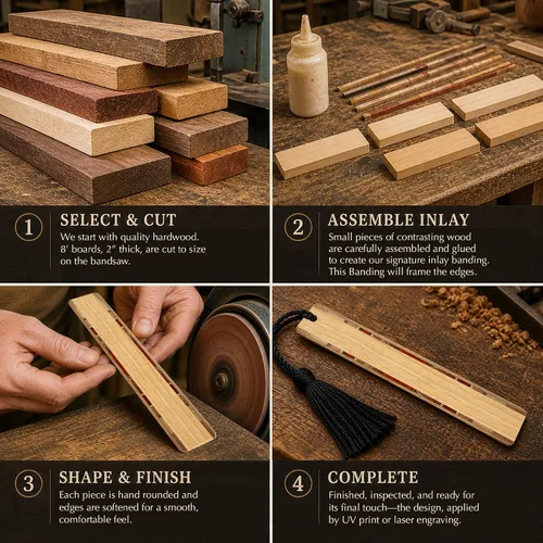 Vista 4 de Bigfoot Sasquatch - Marcapáginas de madera Grabado criptídico legendario Regalo para fanáticos de Bigfoot, excursionistas y amantes