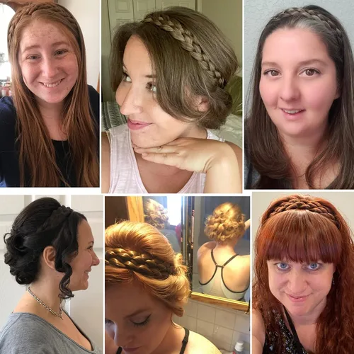 Vista 5 de Diadema clásica de cabello sintético trenzado de 5 hebras, trenzas gruesas y anchas, extensión de cabello con elástico para mujeres y niñas