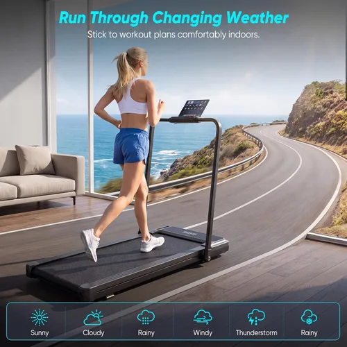 Vista 7 de NEWBULIG Caminadoras para el hogar con manillar portátil pequeño