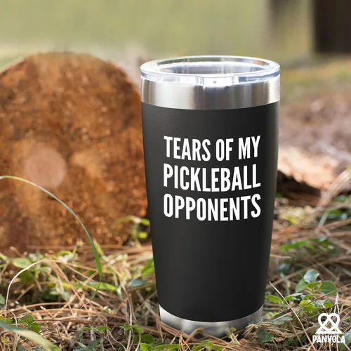 Vista 6 de Panvola Tears of My Pickleball - Vaso de acero inoxidable con aislamiento al vacío para papá, mamá, abuelo, abuela, con tapa extraíble y popote