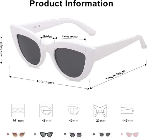 Vista 42 de SOJOS Retro Small Vintage Cat Eye Sunglasses for Women Cute Fashion UV400 Sunnies SJ2939