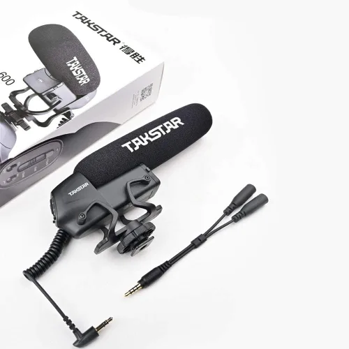 Vista 8 de TAKSTAR SGC-600 Micrófono universal para escopeta, micrófono de video para iPhone, teléfono Android, cámara Canon/Nikon/Sony y videocámara