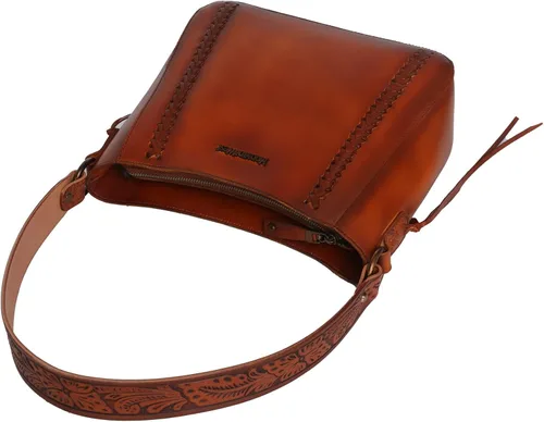 Vista 3 de Montana West Monederos de cuero genuino para mujer, bolsos Hobo con asa de herramientas y borlas
