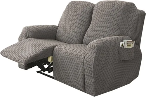 Vista 21 de Funda elástica para silla reclinable, 8 piezas de 1, 2, 3 plazas, funda para sillón reclinable con bolsillo y protector de muebles
