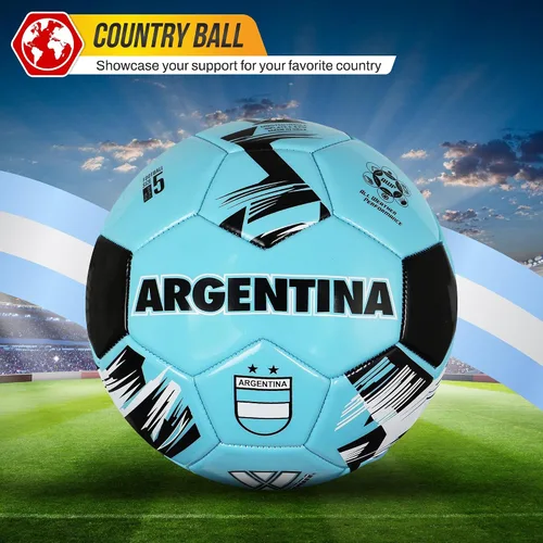 Vista 2 de Vizari Balón de Fútbol del Equipo Nacional - Balón de Fútbol de Cuero Sintético Duradero para Adultos, Niños y Jóvenes Cosido a Máquina con Diseño