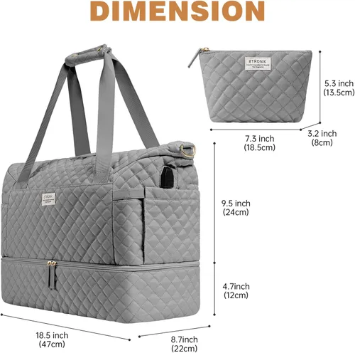 Vista 6 de Bolsos Weekender para mujer, Gris