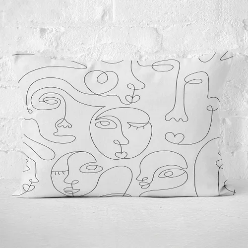 Vista 3 de Funda de almohada rectangular de 12 x 24 pulgadas, dibujo de una línea, cojín sin costuras, decoración de sofá para el hogar, funda de almohada
