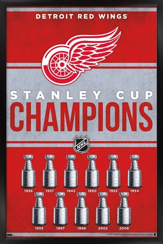 Vista 7 de Trends International NHL Detroit Red Wings - Póster de pared de Champions 23, 34 pulgadas de largo x 22.4 W, paquete de póster y montaje prémium