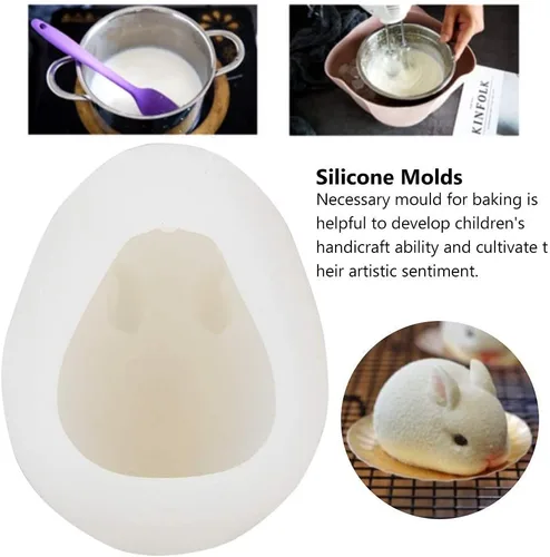Vista 3 de Fdit 3D Bunny Jabón Silicona Conejo Arcilla Chocolate Caramelo Respetuoso del Medio Ambiente (M)