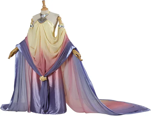 Vista 5 de Disfraz de reina Padme para mujer, vestido largo de noche de Padme Amidala, cosplay, corte, uniforme de Halloween
