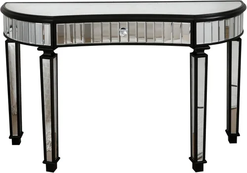 Vista 7 de SSLine Mesa de consola con espejo, mesa auxiliar de maquillaje, moderna mesa auxiliar con espejo, consola multimedia, escritorio de tocador con un