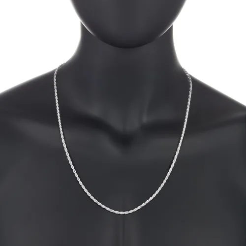 Vista 3 de The Bling Factory 3.5mm .925 Sterling Silver Diamond-Cut Twisted Rope Chain Necklace