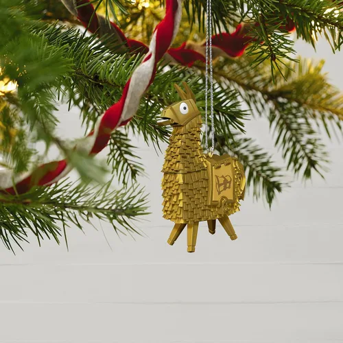 Vista 6 de Hallmark Keepsake Adorno de Navidad 2022, llama de botín dorado de Fortnite