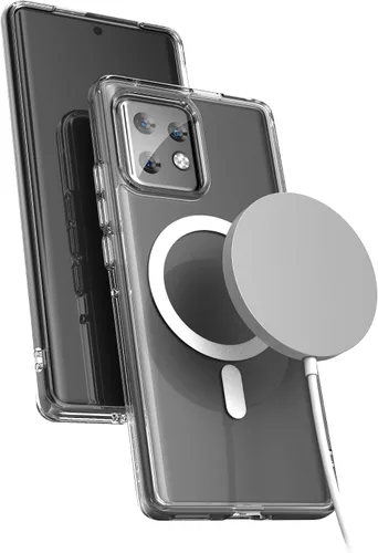 Vista 7 de Funda magnética para Motorola Edge Plus 2023, compatible con MagSafe, carga y accesorios de teléfono (Moto Edge + 2023), transparente