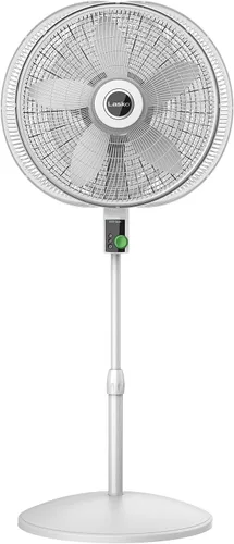 Vista 11 de Lasko EcoQuiet - Ventilador de pedestal oscilante con motor silencioso de corriente continua, 12 velocidades, temporizador de 8 horas, altura