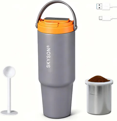 Vista 14 de Taza de café portátil para viajes, mini máquina de café expreso, taza térmica de 20 onzas con tapa, filtro eléctrico de extracción rápida, vaso