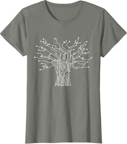 Vista 3 de Electronics Technician Binary Tree - Electrical Engineer T-Shirt Asphalt Grey