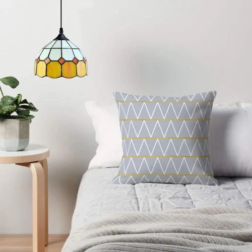 Vista 7 de Lámpara colgante Tiffany - Lámpara colgante regulable mini con enchufe, lámpara de techo estilo swag clásica perfecta para comedor, recámara