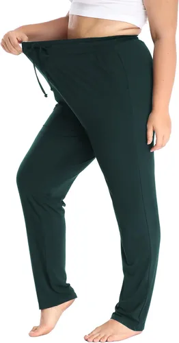 Vista 2 de Cheapestbuy Pantalones de descanso cómodos para mujer, talla grande, pantalones deportivos de yoga activos, pantalones deportivos elásticos casuales