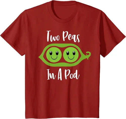 Vista 29 de Two Peas in A Pod Couples Matching Best Friend Cute Veg T-Shirt Baby Blue
