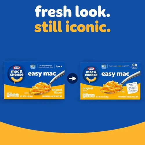 Vista 4 de Kraft Easy Mac Original Macarrones & Cheese Cena apta para microondas (6 paquetes)