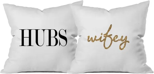 Vista 10 de Oh, Susannah Hubs Wifey - Fundas de almohada negras para parejas (2 fundas de almohada de 20 x 30 pulgadas, tamaño estándar/queen) ideal para boda