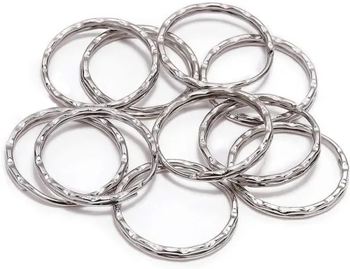 Vista 5 de 30 unids/lote de rodio Color Split Llaveros 0.984 in Llavero Llavero Llaveros Cierre Hallazgos Clave para DIY Joyería Fabricación Accesorios