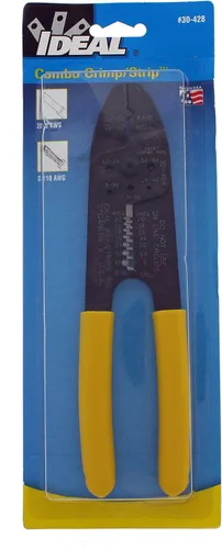 Vista 10 de IDEAL Electrical 30-428 Combo de tira y herramienta de crimpado, crimpadora de alambre de precisión, pelacables con 3 nidos de engarzado, agarre