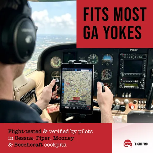 Vista 4 de FlightPro ProAviator - Soporte de yugo para iPad Pro 12.9", iPad mini y teléfonos, para pilotos