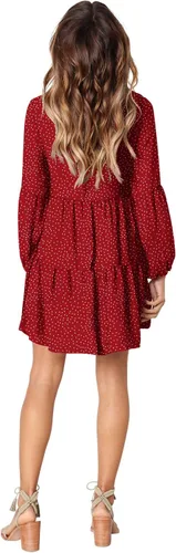 Vista 3 de Amoretu Vestido tipo túnica de verano para mujer, con cuello en V, casual, holgado, con vuelo
