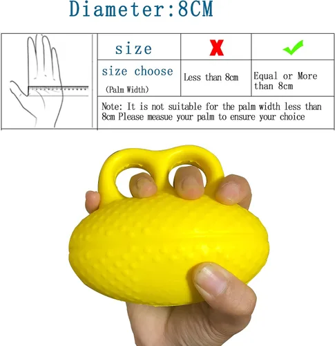 Vista 8 de Fanwer Ejercitador de dedos, pelota de mano para apretar, entrenamiento de fuerza para fortalecer la mano, dedos y muñeca, ejercitador de extensión