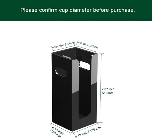 Vista 2 de Dispensador de Vasos de Café Desechables con Asas, Montaje en Encimera o Pared, Soporte para Vasos de Bebidas Calientes/Frías y Tapas - Organizador
