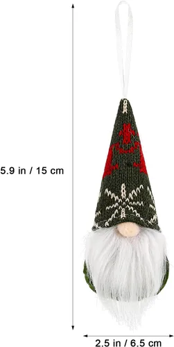 Vista 2 de TOYANDONA 6 gnomos verdes colgantes para árbol de Navidad, gnomos suecos de felpa, decoraciones de Navidad para decoración de fiesta de árbol