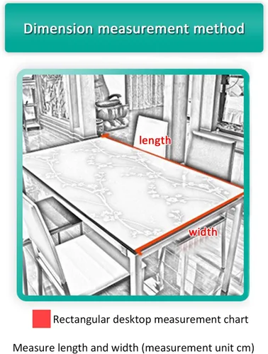 Vista 6 de Protector de mesa transparente rectangular mate de 0.069 pulgadas, protector de mesa de PVC, impermeable, para mesa de comedor, mesa de comedor