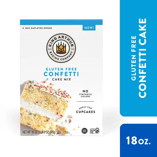 Vista 3 de King Arthur - Mezcla para pastel sin gluten, confeti, 18 onzas